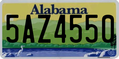 AL license plate 5AZ4550