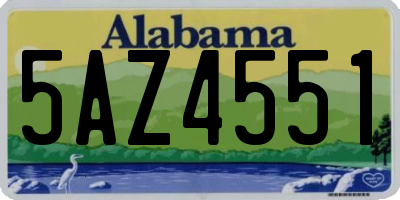 AL license plate 5AZ4551