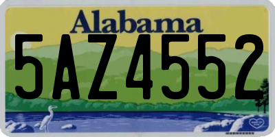 AL license plate 5AZ4552