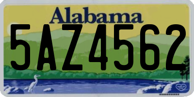 AL license plate 5AZ4562