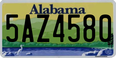 AL license plate 5AZ4580