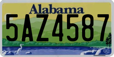 AL license plate 5AZ4587