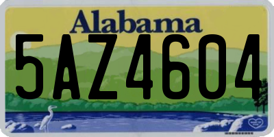 AL license plate 5AZ4604