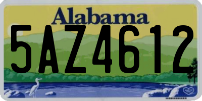 AL license plate 5AZ4612