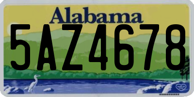 AL license plate 5AZ4678