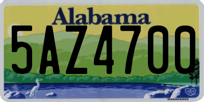 AL license plate 5AZ4700