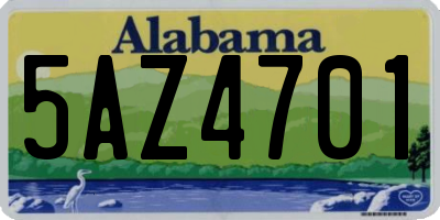AL license plate 5AZ4701