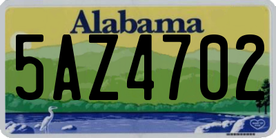 AL license plate 5AZ4702