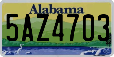 AL license plate 5AZ4703