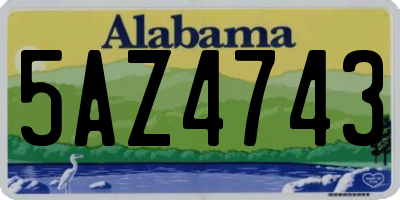 AL license plate 5AZ4743