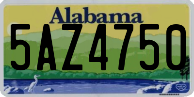 AL license plate 5AZ4750
