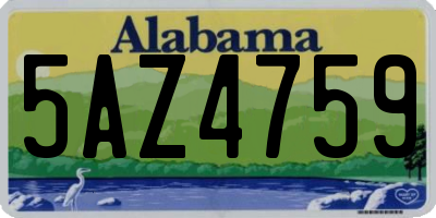 AL license plate 5AZ4759