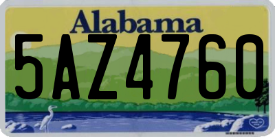 AL license plate 5AZ4760