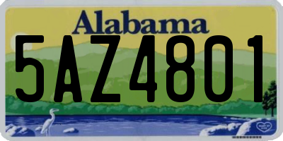 AL license plate 5AZ4801