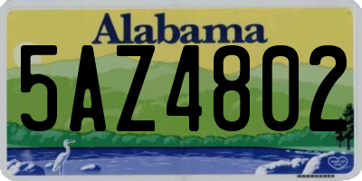 AL license plate 5AZ4802
