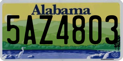 AL license plate 5AZ4803