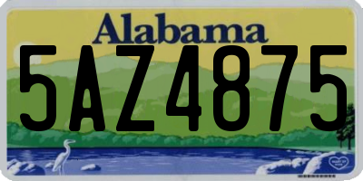 AL license plate 5AZ4875