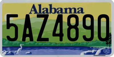 AL license plate 5AZ4890