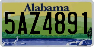 AL license plate 5AZ4891