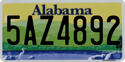AL license plate 5AZ4892