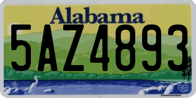 AL license plate 5AZ4893