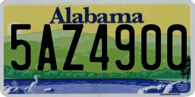 AL license plate 5AZ4900