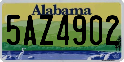 AL license plate 5AZ4902