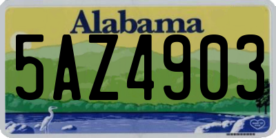AL license plate 5AZ4903