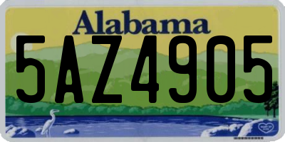 AL license plate 5AZ4905