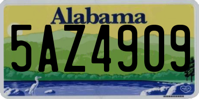 AL license plate 5AZ4909