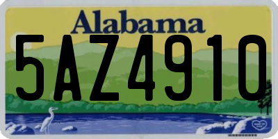 AL license plate 5AZ4910