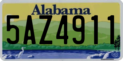 AL license plate 5AZ4911