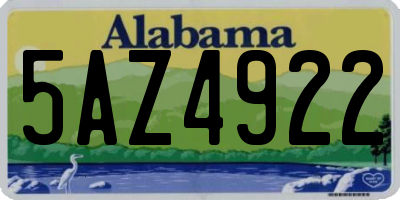 AL license plate 5AZ4922