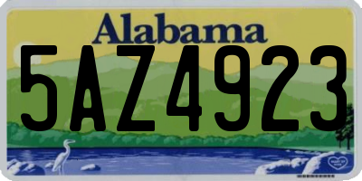 AL license plate 5AZ4923
