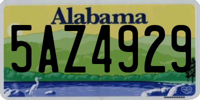 AL license plate 5AZ4929
