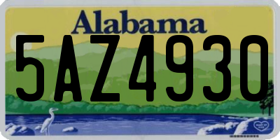 AL license plate 5AZ4930