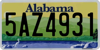 AL license plate 5AZ4931