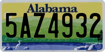 AL license plate 5AZ4932