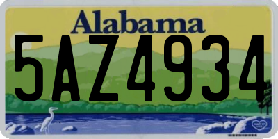 AL license plate 5AZ4934