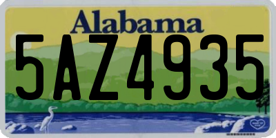 AL license plate 5AZ4935
