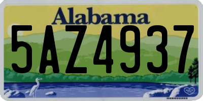 AL license plate 5AZ4937