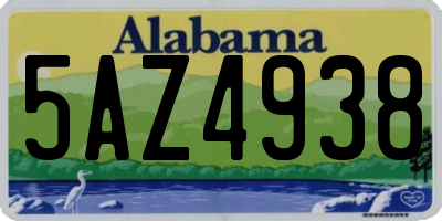 AL license plate 5AZ4938