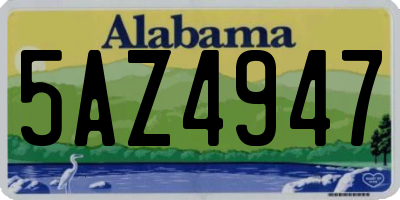AL license plate 5AZ4947