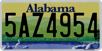 AL license plate 5AZ4954