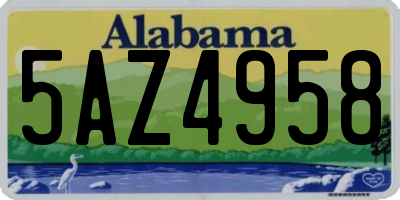 AL license plate 5AZ4958