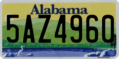 AL license plate 5AZ4960