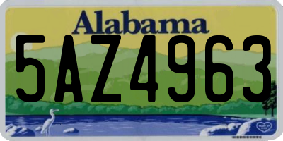 AL license plate 5AZ4963