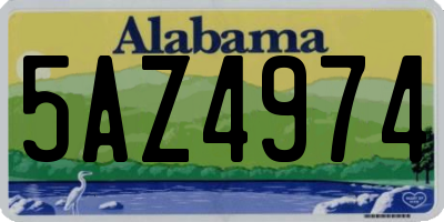 AL license plate 5AZ4974