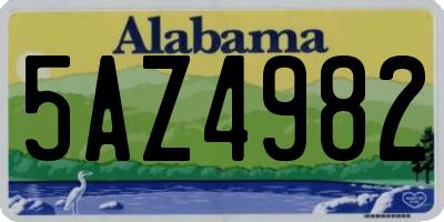 AL license plate 5AZ4982