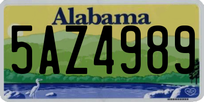 AL license plate 5AZ4989